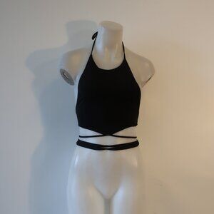 Womens Michael Costello X Revolve Black Strappy Halter Top S